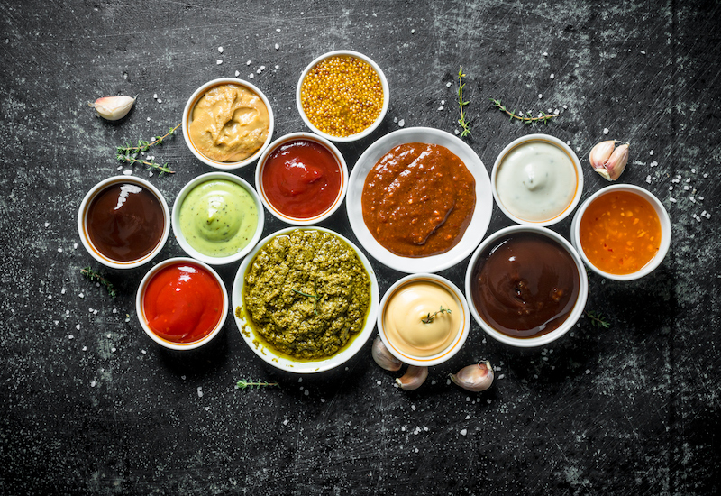 variety of sauces